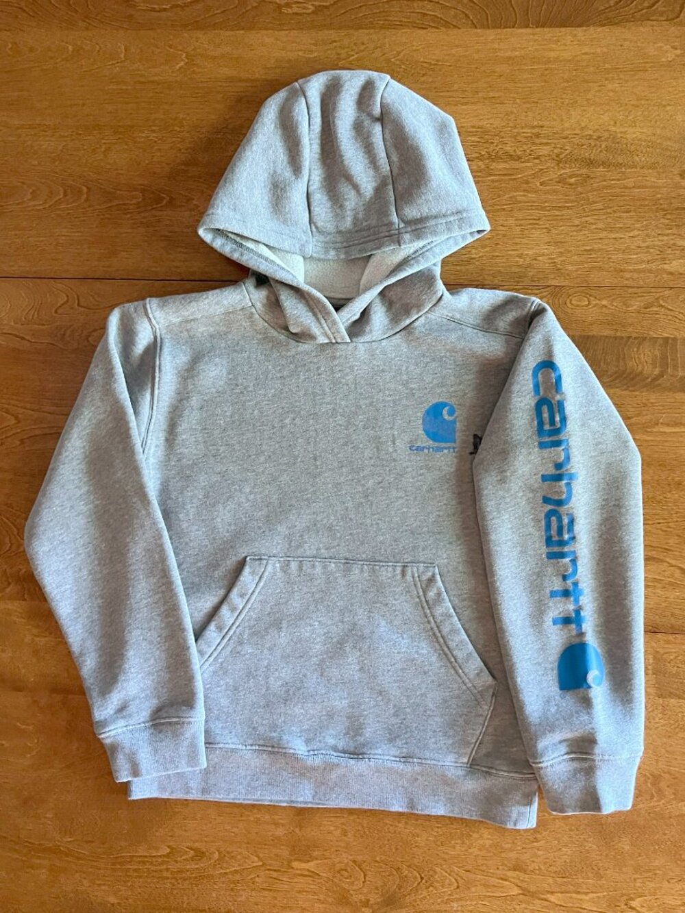 Carhartt gray and blue hoodie M 10-12